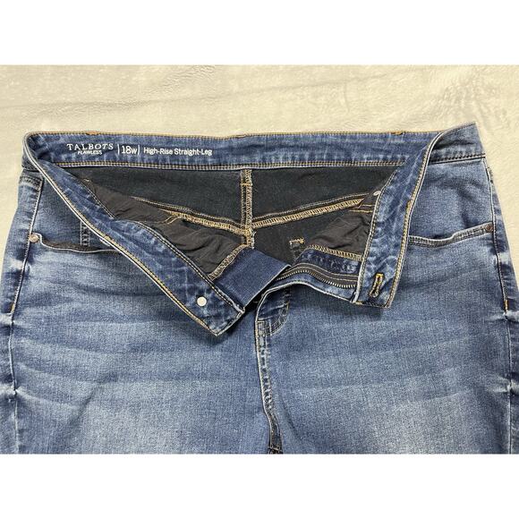 Talbots Flawless Women's Jeans Size 18W Stretch High Waisted Straight Leg Denim - Picture 6 of 10